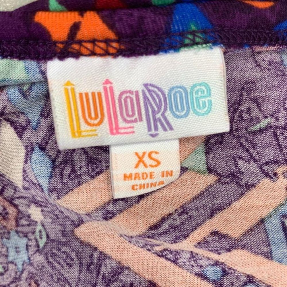 LuLaRoe Geometric Print Julia Dress Colorful XS - Picture 6 of 7